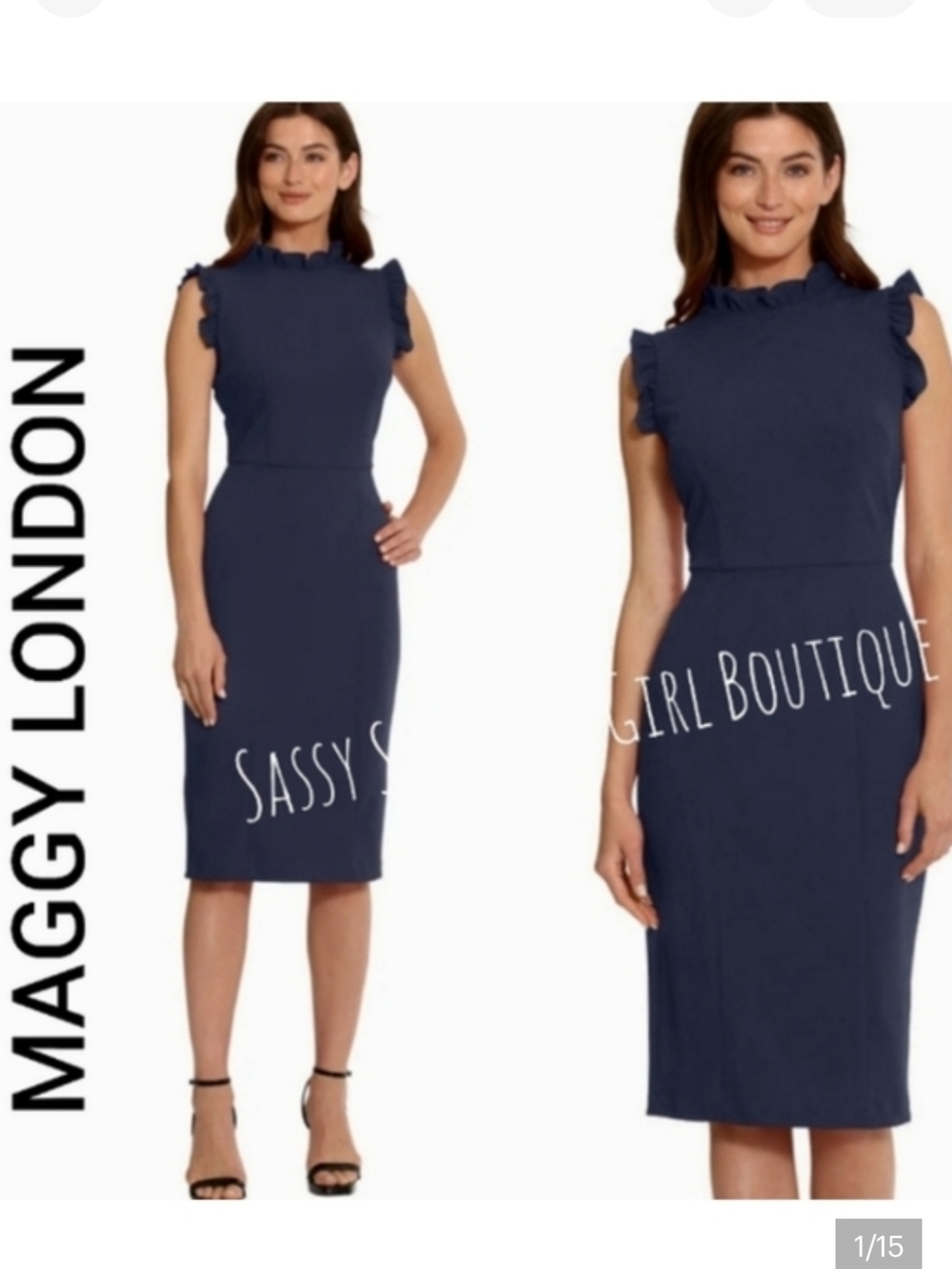 🆕⭐ MAGGY LONDON navy blue sheath dress
